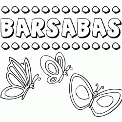 Desenho do nome Barsabás para imprimir e pintar. Imagens de nomes