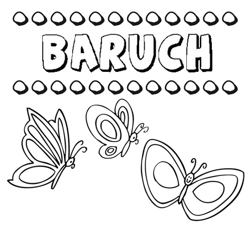 Desenho do nome Baruch para imprimir e pintar. Imagens de nomes