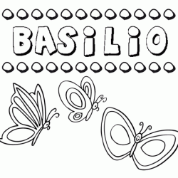 Desenho do nome Basilio para imprimir e pintar. Imagens de nomes