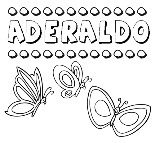 Desenho do nome Aderaldo para imprimir e pintar. Imagens de nomes