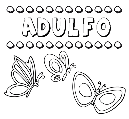 Desenho do nome Adulfo para imprimir e pintar. Imagens de nomes