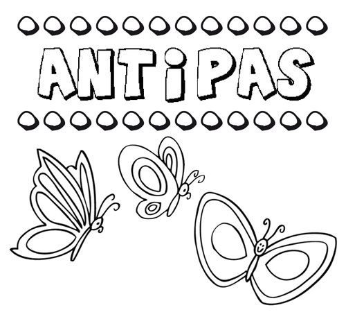 Desenho do nome Antipas para imprimir e pintar. Imagens de nomes