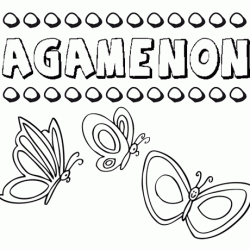 Desenho do nome Agamenón para imprimir e pintar. Imagens de nomes