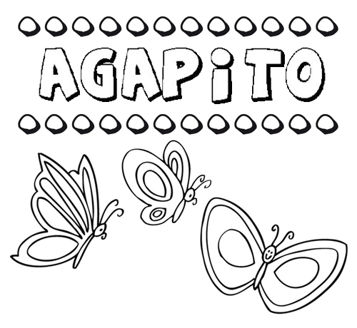 Desenho do nome Agapito para imprimir e pintar. Imagens de nomes