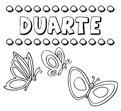 Desenho do nome Duarte para imprimir e pintar. Imagens de nomes