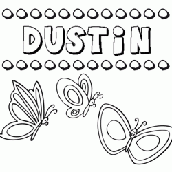 Desenho do nome Dustin para imprimir e pintar. Imagens de nomes