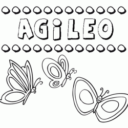 Desenho do nome Agileo para imprimir e pintar. Imagens de nomes