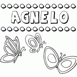 Desenho do nome Agnelo para imprimir e pintar. Imagens de nomes
