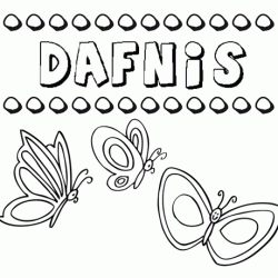 Desenho do nome Dafnis para imprimir e pintar. Imagens de nomes