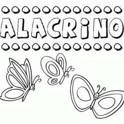 Desenho do nome Alacrino para imprimir e pintar. Imagens de nomes