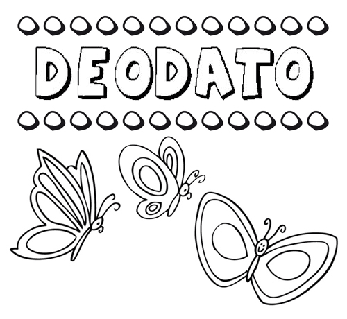 Desenho do nome Deodato para imprimir e pintar. Imagens de nomes