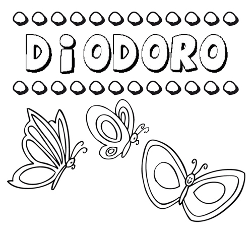 Desenho do nome Diodoro para imprimir e pintar. Imagens de nomes