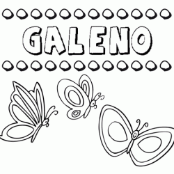 Desenho do nome Galeno para imprimir e pintar. Imagens de nomes