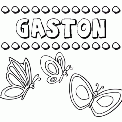 Desenho do nome Gastón para imprimir e pintar. Imagens de nomes