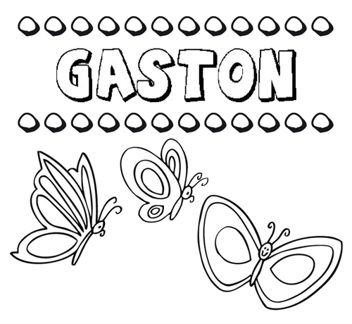 Desenho do nome Gastón para imprimir e pintar. Imagens de nomes
