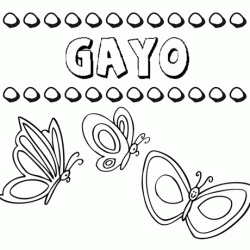 Desenho do nome Gayo para imprimir e pintar. Imagens de nomes