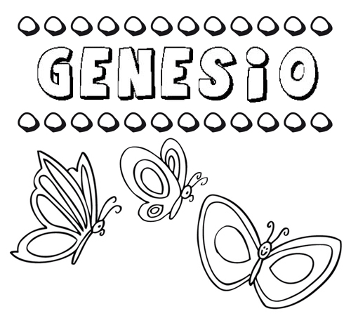 Desenho do nome Genesio para imprimir e pintar. Imagens de nomes