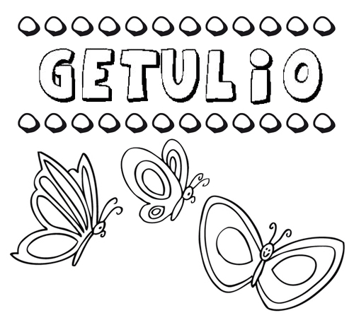 Desenho do nome Getulio para imprimir e pintar. Imagens de nomes