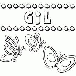 Desenho do nome Gil para imprimir e pintar. Imagens de nomes