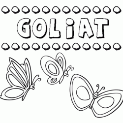 Desenho do nome Goliat para imprimir e pintar. Imagens de nomes