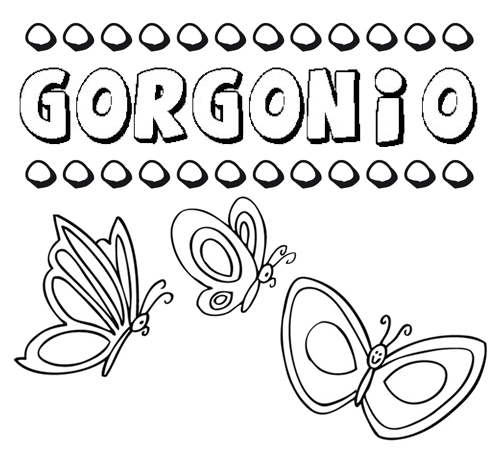 Desenho do nome Gorgonio para imprimir e pintar. Imagens de nomes