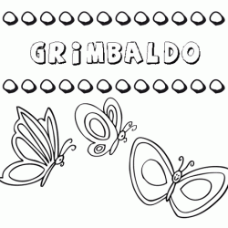 Desenho do nome Grimbaldo para imprimir e pintar. Imagens de nomes