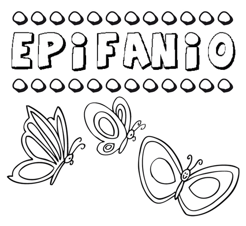 Desenho do nome Epifanio para imprimir e pintar. Imagens de nomes