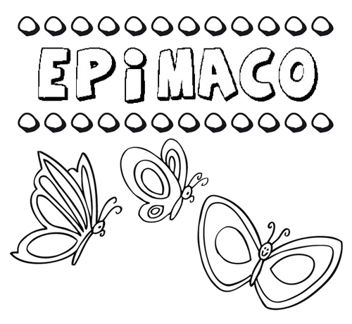 Desenho do nome Epímaco para imprimir e pintar. Imagens de nomes
