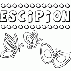 Desenho do nome Escipión para imprimir e pintar. Imagens de nomes