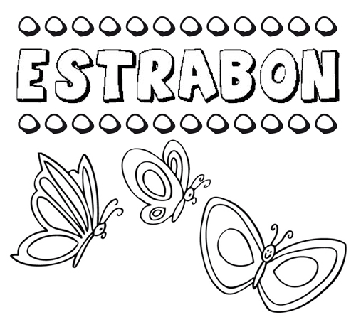 Desenho do nome Estrabón para imprimir e pintar. Imagens de nomes