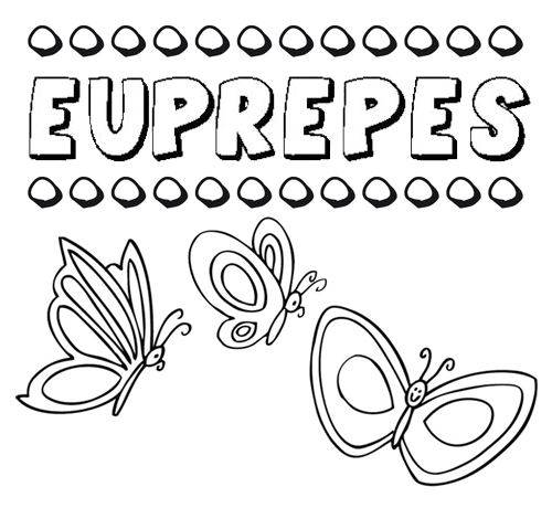 Desenho do nome Euprepes para imprimir e pintar. Imagens de nomes