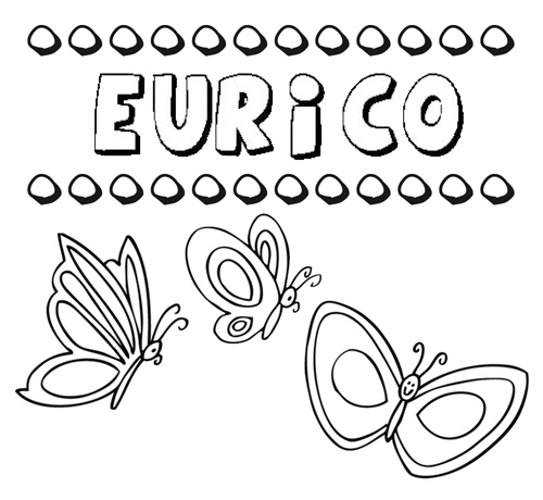 Desenho do nome Eurico para imprimir e pintar. Imagens de nomes
