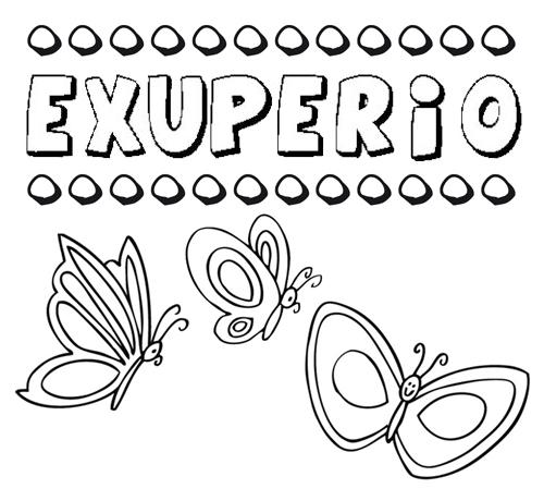 Desenho do nome Exuperio para imprimir e pintar. Imagens de nomes