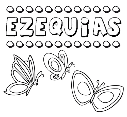 Desenho do nome Ezequias para imprimir e pintar. Imagens de nomes