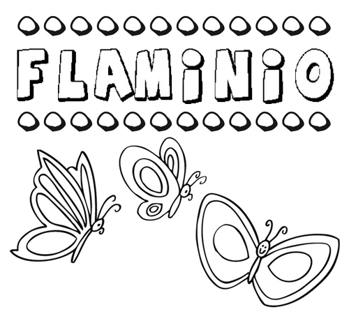 Desenho do nome Flaminio para imprimir e pintar. Imagens de nomes
