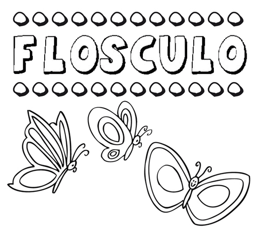 Desenho do nome Flósculo para imprimir e pintar. Imagens de nomes