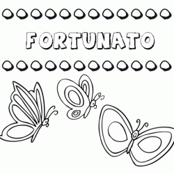 Desenho do nome Fortunato para imprimir e pintar. Imagens de nomes
