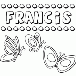 Desenho do nome Francis para imprimir e pintar. Imagens de nomes