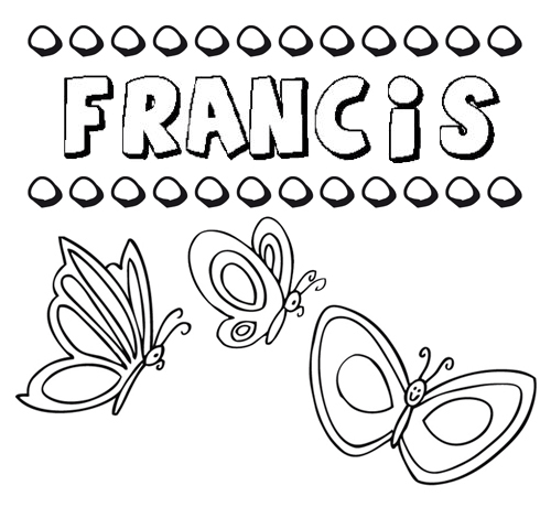 Desenho do nome Francis para imprimir e pintar. Imagens de nomes