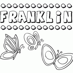 Desenho do nome Franklin para imprimir e pintar. Imagens de nomes