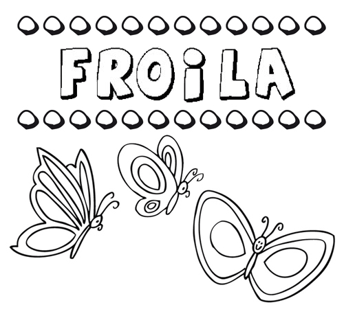 Desenho do nome Froila para imprimir e pintar. Imagens de nomes