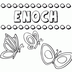 Desenho do nome Enoch para imprimir e pintar. Imagens de nomes