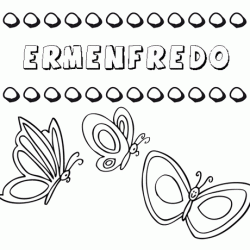 Desenho do nome Ermenfredo para imprimir e pintar. Imagens de nomes