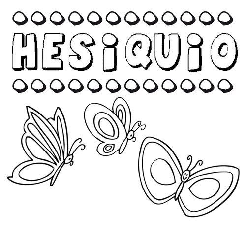 Desenho do nome Hesiquio para imprimir e pintar. Imagens de nomes