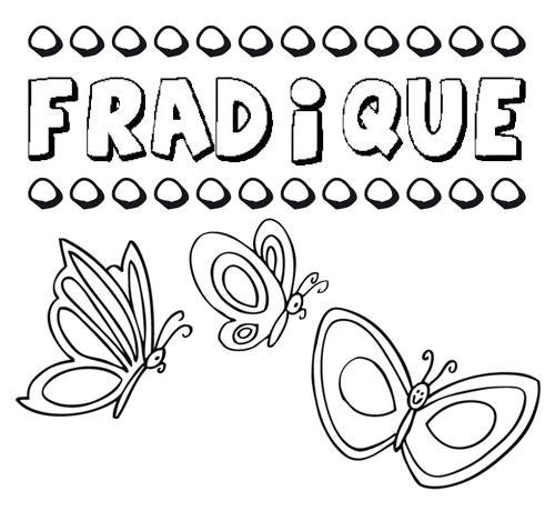Desenho do nome Fradique para imprimir e pintar. Imagens de nomes