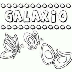 Desenho do nome Galaxio para imprimir e pintar. Imagens de nomes