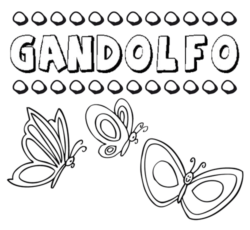 Desenho do nome Gandolfo para imprimir e pintar. Imagens de nomes