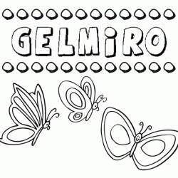 Desenho do nome Gelmiro para imprimir e pintar. Imagens de nomes