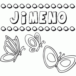 Desenho do nome Jimeno para imprimir e pintar. Imagens de nomes