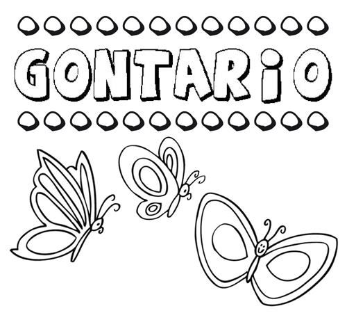 Desenho do nome Gontario para imprimir e pintar. Imagens de nomes